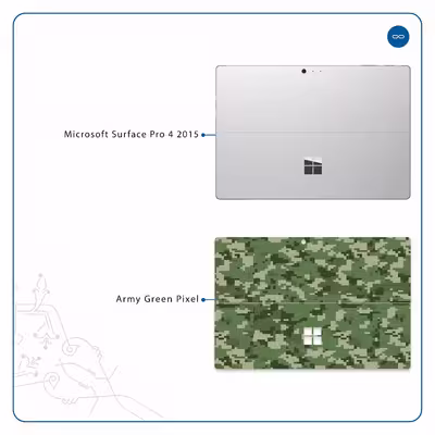 برچسب پوششی ماهوت مدل Army-Green-Pixel مناسب برای تبلت مایکروسافت Surface Pro 4 2015