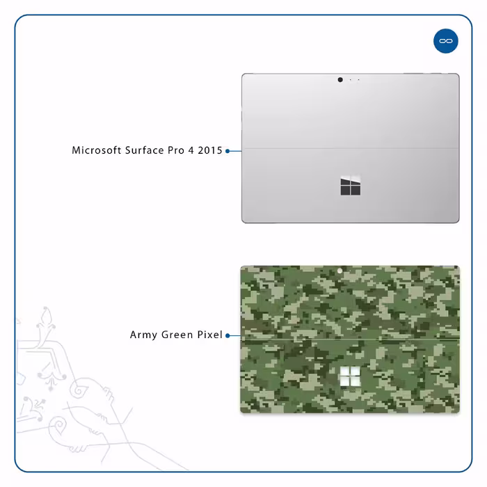 برچسب پوششی ماهوت مدل Army-Green-Pixel مناسب برای تبلت مایکروسافت Surface Pro 4 2015