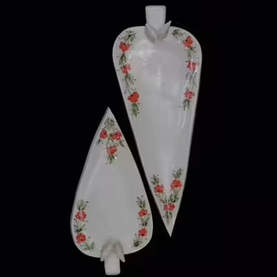 شیرینی خوری سرامیکی هیوا طرح سرو شیراز کد 10918957 مجموعه 2عددی