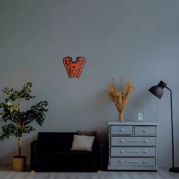 چراغ دیواری نئون دیزاین مدل Spider-BL_RD