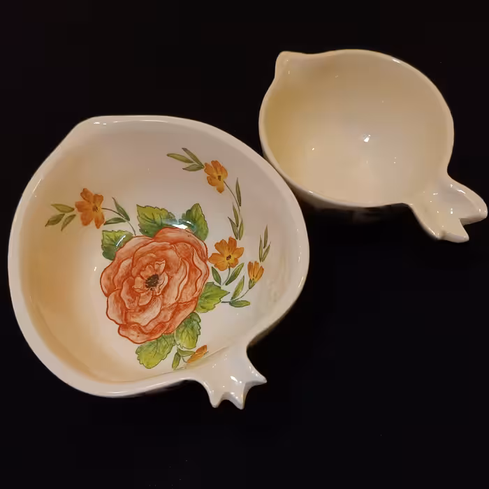 ست 7 تکه آجیل خوری سرامیکی هیوا طرح نارگل مدل رز کد 11312010