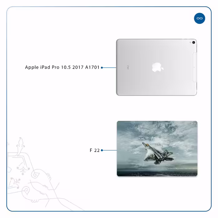 برچسب پوششی ماهوت مدل F-22 Raptor مناسب برای تبلت اپل iPad Pro 10.5 2017 A1701