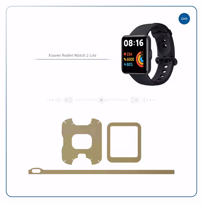 برچسب ماهوت طرح Matte-Gold مناسب برای ساعت هوشمند شیائومی Redmi Watch 2 Lite
