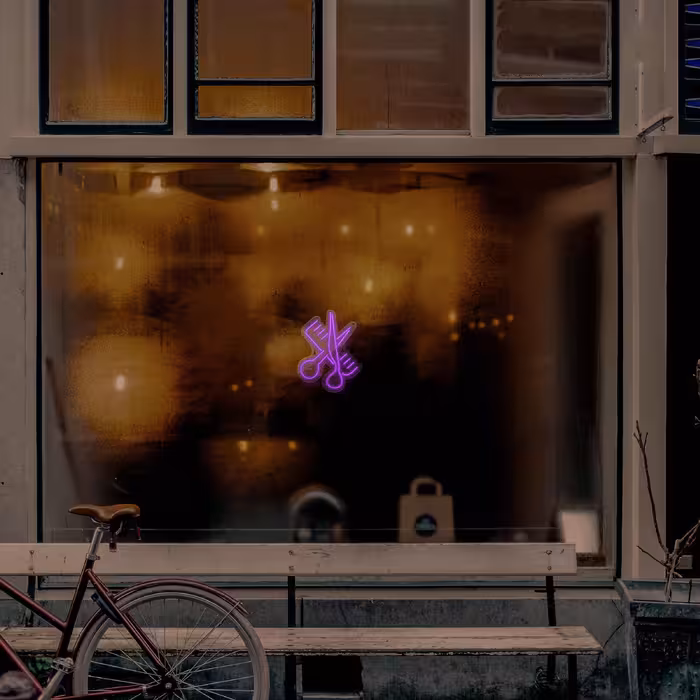 چراغ دیواری نئون دیزاین طرح Barber_PR