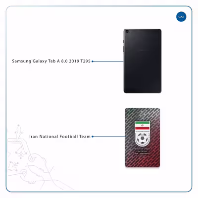برچسب پوششی ماهوت مدل Iran-National-Football-Team مناسب برای تبلت سامسونگ Galaxy Tab A 8.0 2019 T295