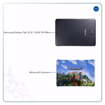 برچسب پوششی ماهوت مدل Minecraft-Game مناسب برای تبلت سامسونگ Galaxy Tab S2 9.7 2016 T819N