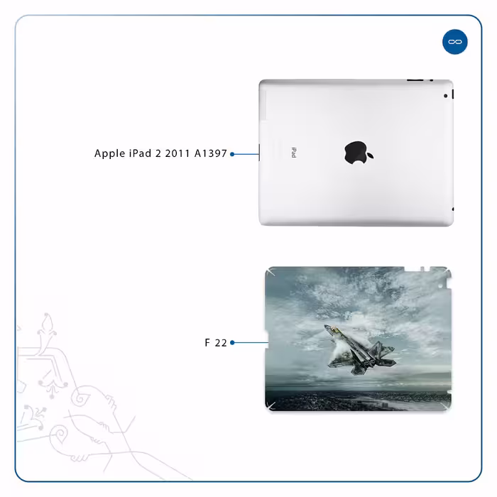 برچسب پوششی ماهوت مدل F-22 Raptor مناسب برای تبلت اپل iPad 2 2011 A1397