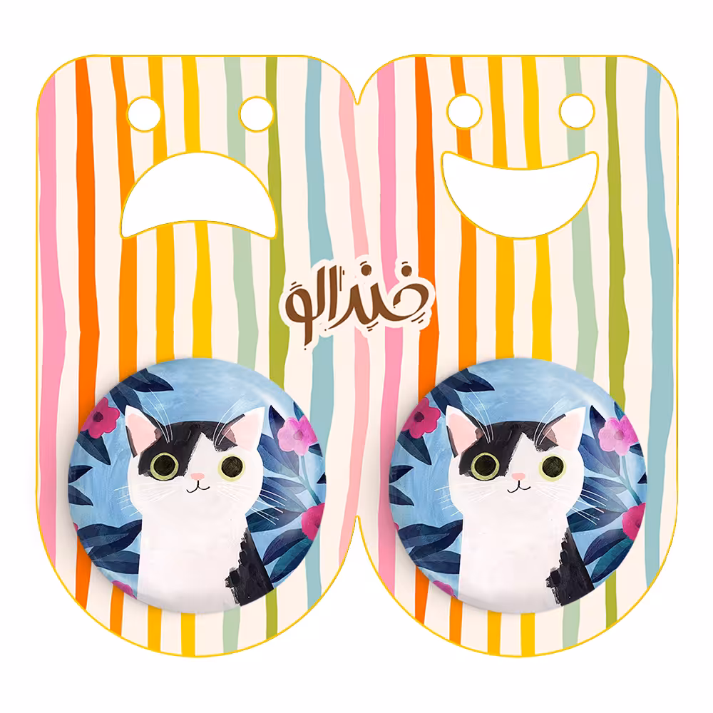 پیکسل خندالو مدل گربه کد 5208 به همراه مگنت