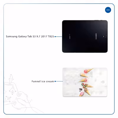 برچسب پوششی ماهوت مدل Funnel ice cream مناسب برای تبلت سامسونگ Galaxy Tab S3 9.7 2017 T825