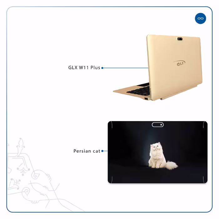برچسب پوششی ماهوت مدل Persian cat مناسب برای تبلت جی ال ایکس W11 Plus