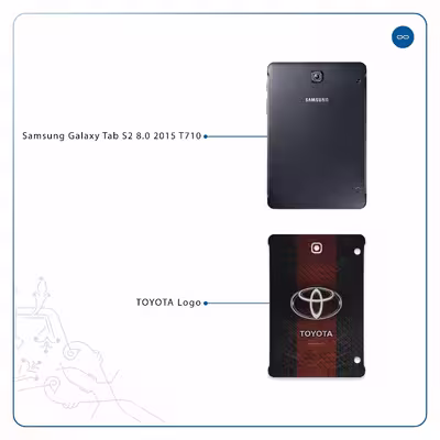 برچسب پوششی ماهوت مدل TOYOTA-Logo مناسب برای تبلت سامسونگ Galaxy Tab S2 8.0 2015 T710