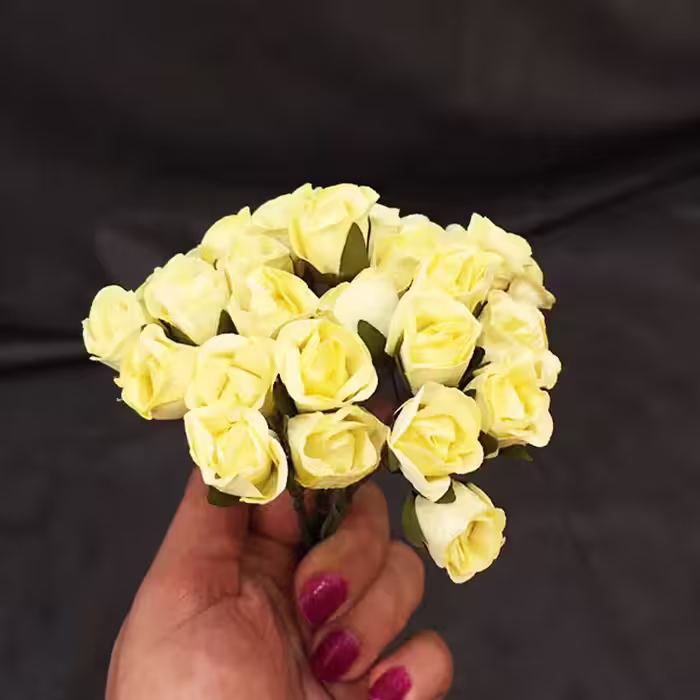 گل مصنوعی مدل غنچه رز کد 200 بسته 3 عددی