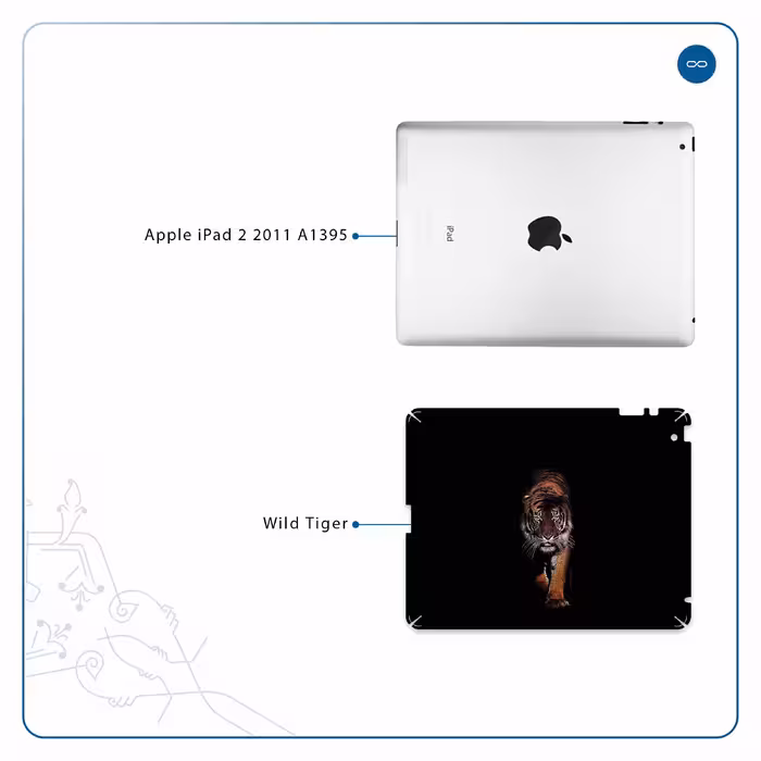 برچسب پوششی ماهوت مدل Wild Tiger مناسب برای تبلت اپل iPad 2 2011 A1395