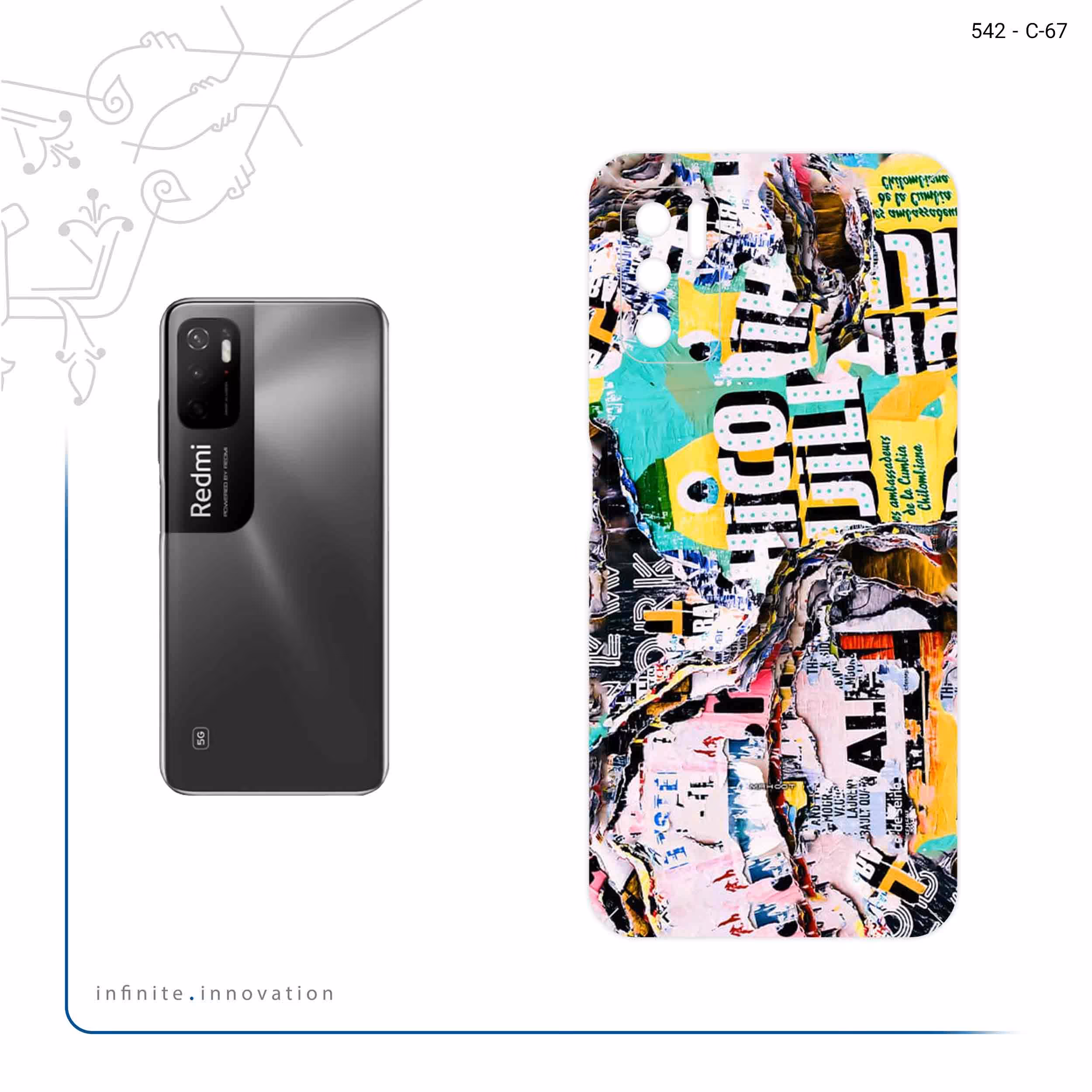 برچسب پوششی ماهوت مدل Collage of Teared Paper مناسب برای گوشی موبایل شیائومی Redmi Note 11SE