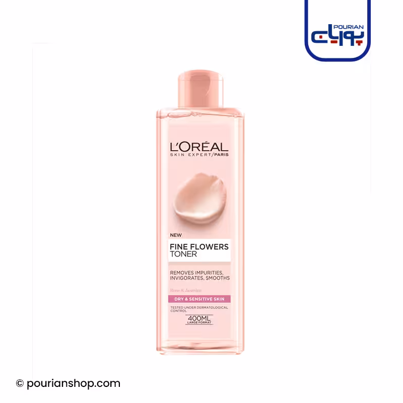 تونر پاک کننده و تسکین دهنده لورال فاین فلاورز مناسب پوست خشک و حساس 400میل _ LOreal Fine Flowers
