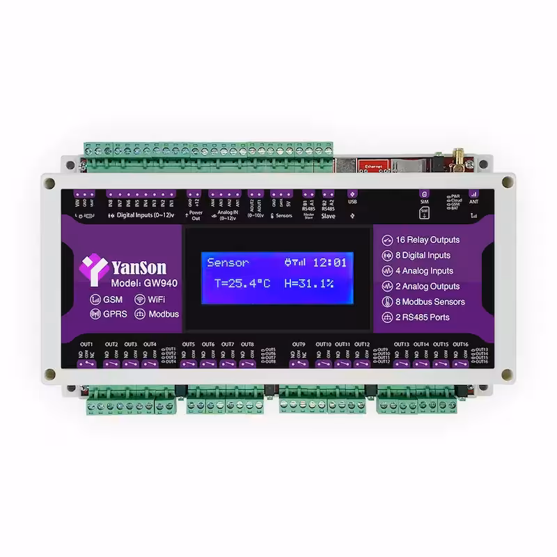 کنترلر پیامکی سیمکارتی هوشمند 16 کانال YanSon مدل GW940