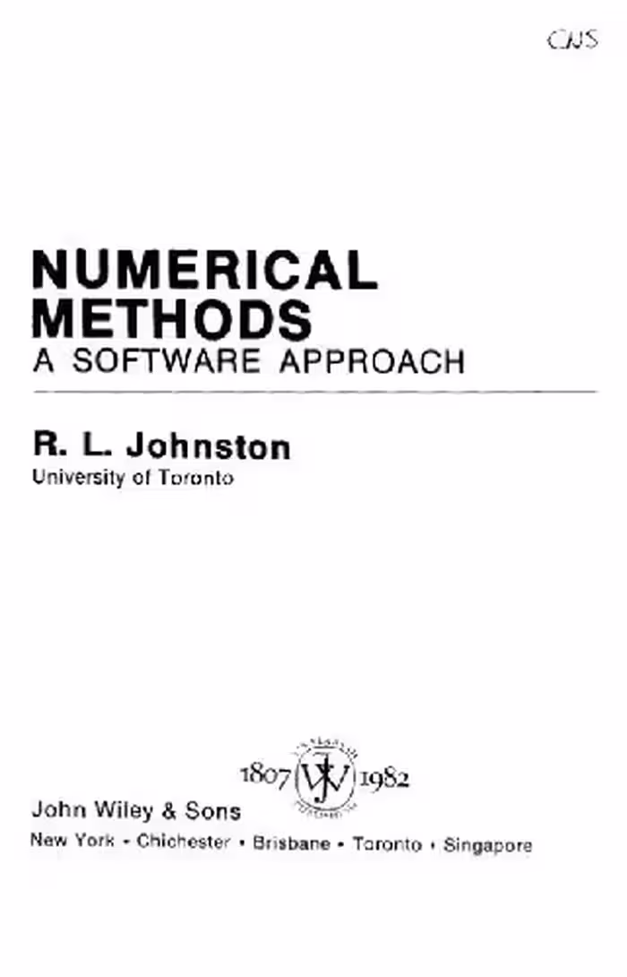 خرید و دانلود نسخه کامل کتاب Johnston Numerical Methods - a Software Approach
