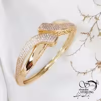 دستبند نگین دار طرح طلا ژوپینگ النگویی کد 11874