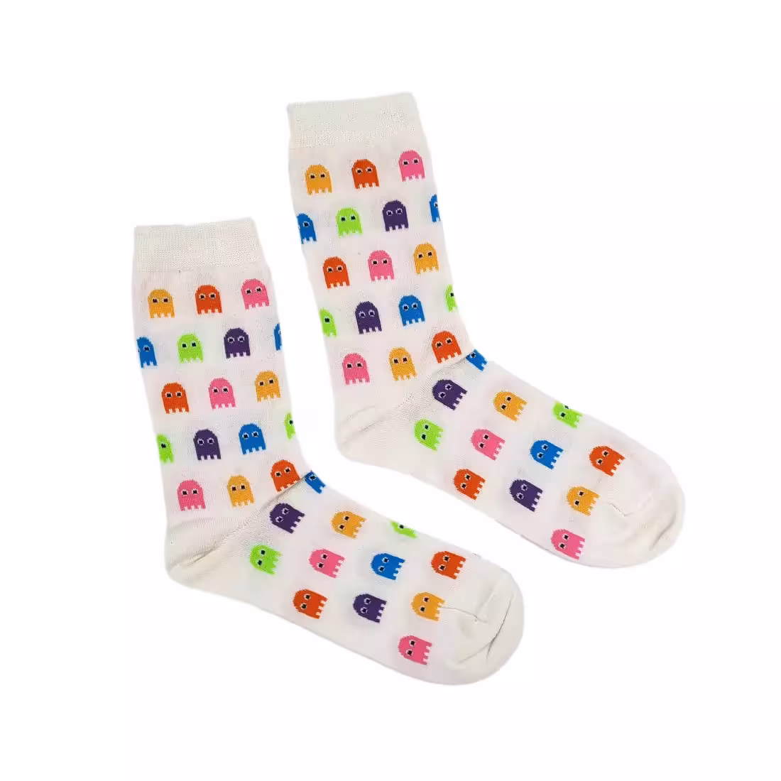 جوراب گیمینگ پک من سفید Pac-man