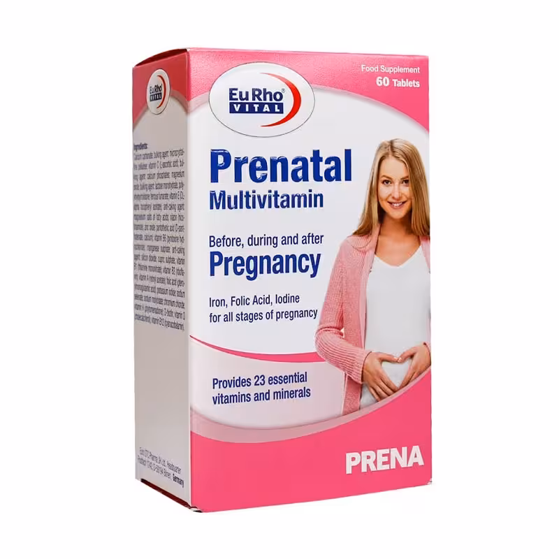 قرص پریناتال مولتی ویتامین یوروویتال 60 عددی | Eurho Vital prenatal multivitamin