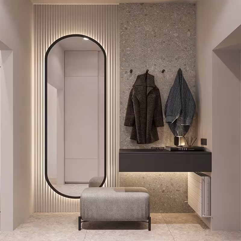 آینه مدل قدی چوبی طرح سرو کد w-130