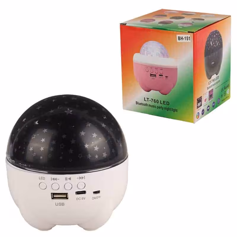 چراغ رقص نور اسپیکر دار بلوتوثی LT-750
