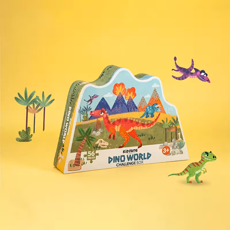 پازل کودک 56 تکه مدل دایناسور KID FANS DINO WORLD کد KS2440