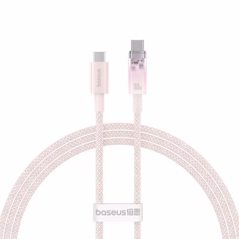 کابل تبدیل فست شارژ Baseus Type-C To Type-C PD 100W 1m – صورتی