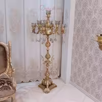 آباژور شاخه کوچک آرامیس با 4 شاخه 9 روشنایی، جنس آلومینیوم با آبکاری برنز