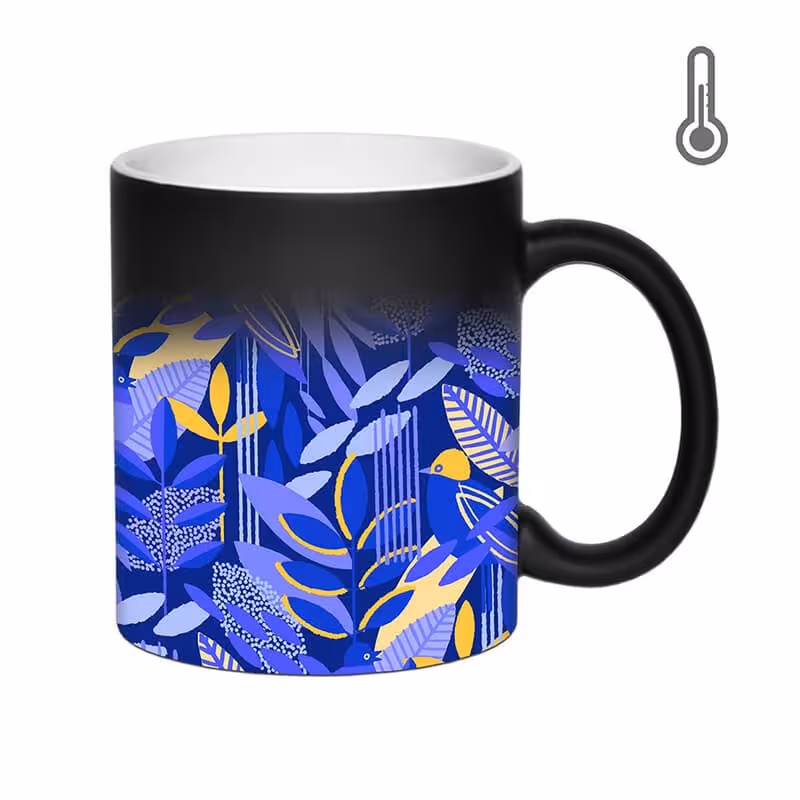 خرید و قیمت ماگ حرارتی طرح گنجشک و برگ کد 1876