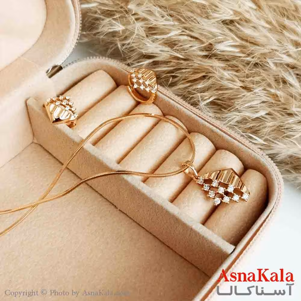 نیم ست ژوپینگ زنانه شامل آویز،گوشواره کد NIM14395W