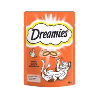 تشویقی گربه با طعم مرغ برند dreamies دریمیز 60 گرمی