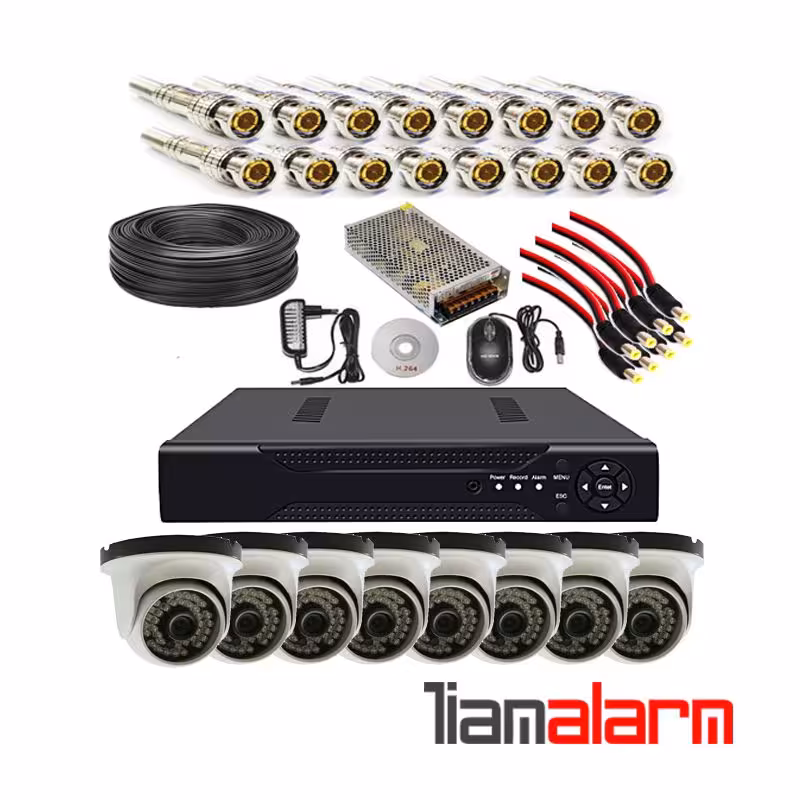 پکیج کامل 8 دوربین مداربسته دام فلزی SEZAR   دستگاه 8 کانال 1080N