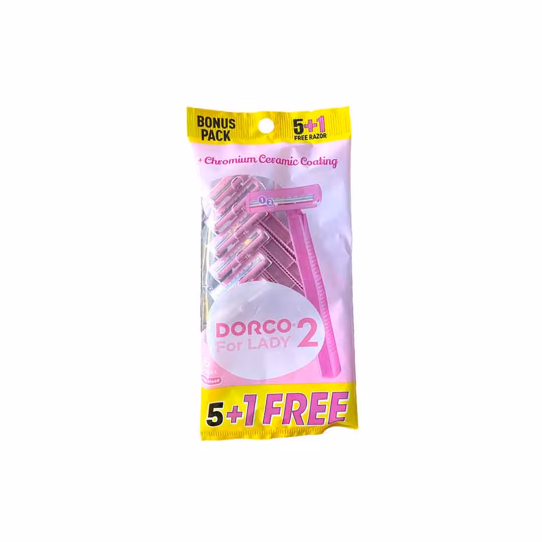 خودتراش دورکو 2تیغه مدل Dorco For Lady بسته 6 عددی