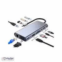 هاب و تبدیل 11پورت BYL-2110 | با پورت‌  های SD، FT، AUDIO، VGA، HDMI 4K