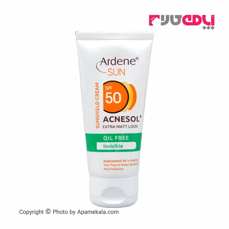 کرم ضدآفتاب بی رنگ فاقد چربی SPF50  آکنه سل مناسب پوست چرب و آکنه ای آردن حجم 50 میل