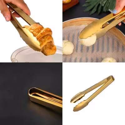 انبر استیل طلایی کوچک