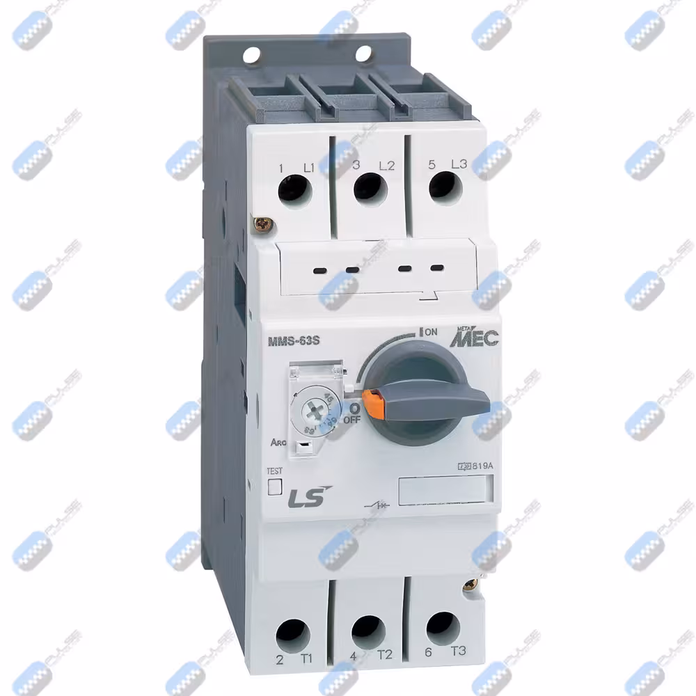 کلید 63_45 آمپر حرارتی ال اس سری MMS با کد MMS–63S 63 A _مدل S (قدرت قطع استاندارد)_قدرت قطع 25KA