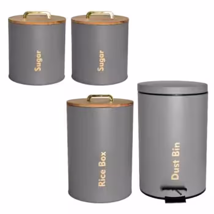 سرویس آشپزخانه یونیک 4 پارچه مدل درب چوبی دسته T کد 803