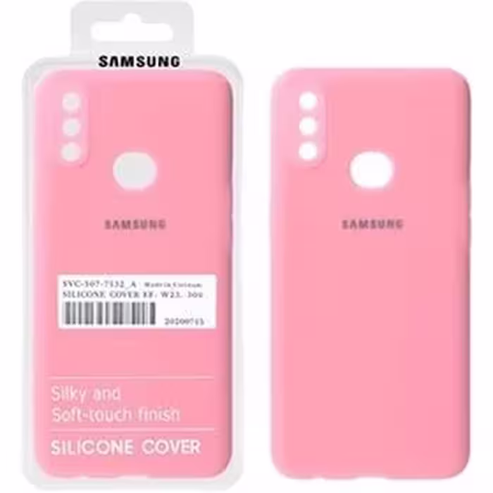 قاب گوشی سامسونگ مدل Galaxy A10S از جنس سیلیکون با طرح پاک کنی، اورجینال، آستر پارچه ای، رنگ صورتی