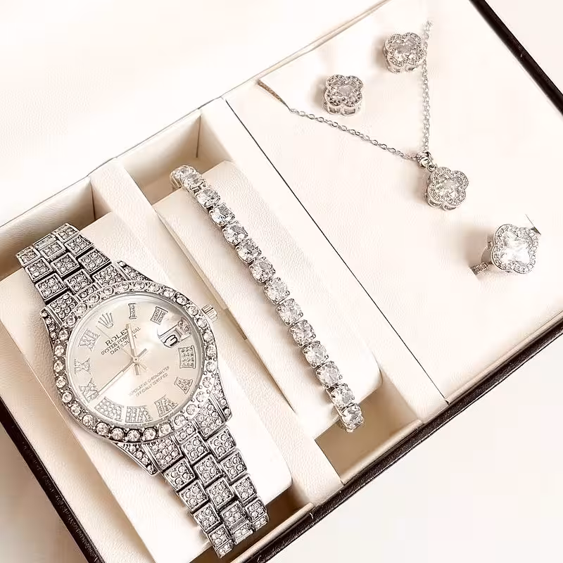 ست رولکس فول نگین سیلور