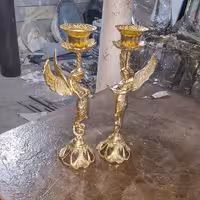 شمعدان فرشته سبک برنزی