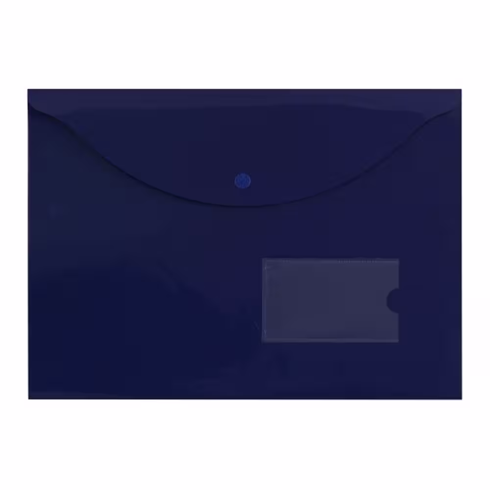 پوشه دکمه دار پاپکو مدل بیزنس مات A4 کد A4-116BM رنگ سرمه ای