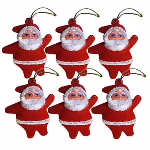 اویز بابانوئل مخملی 6 عددی