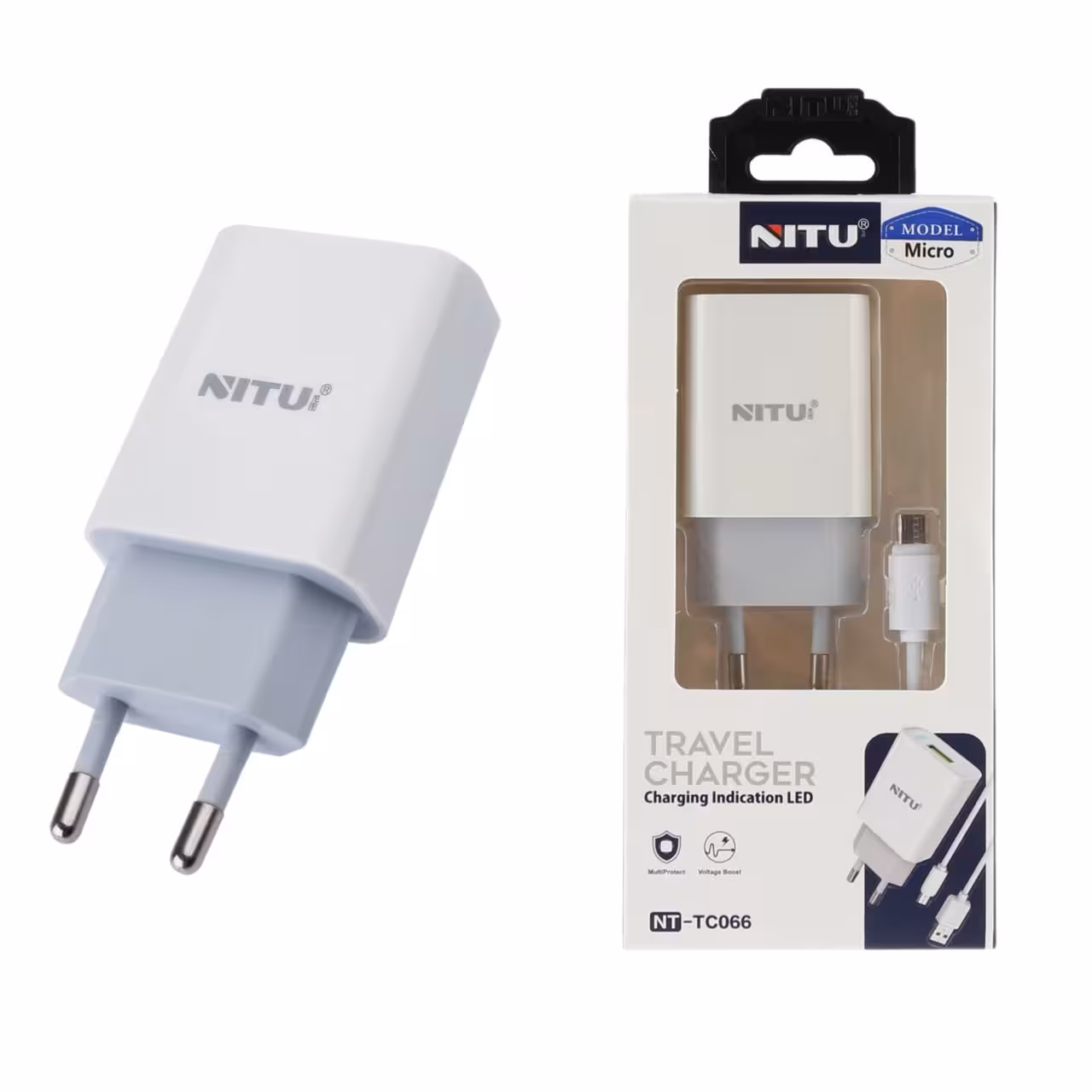 شارژر دیواری نیتو NITU NT-TC66 با کابل MicroUsb