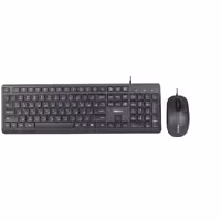 کیبورد و ماوس باسیم هترون مدل HKC215، سوییچ ممبران ، Full-Size