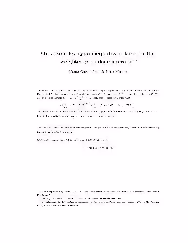 خرید و دانلود نسخه کامل کتاب On a Sobolev type inequality related to the weighted p-Laplace operator