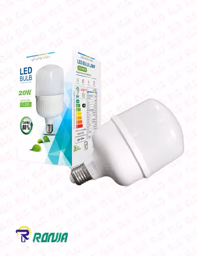 لامپ LED حبابی استوانه ای بدنه پلاستیکی 20 وات رونیا