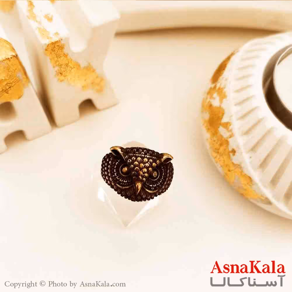 انگشتر طلاروس مردانه مدل جغد کد ANG19117W