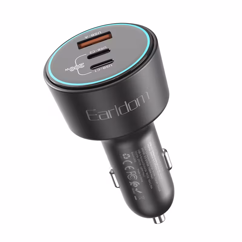 شارژر فندکی 200 وات 3 پورت ارلدام مدل CC35